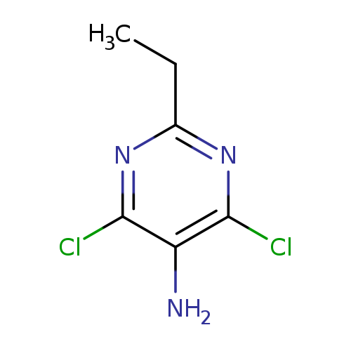 CCc1nc(Cl)c(c(n1)Cl)N