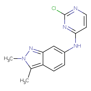 Clc1nccc(n1)Nc1ccc2c(c1)nn(c2C)C