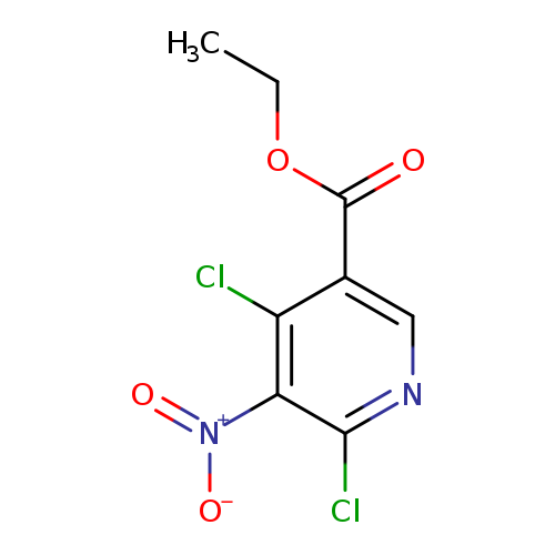 [O-][N+](=O)c1c(Cl)c(cnc1Cl)C(=O)OCC
