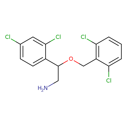 NCC(c1ccc(cc1Cl)Cl)OCc1c(Cl)cccc1Cl