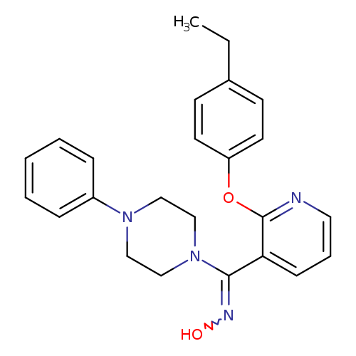 CCc1ccc(cc1)Oc1ncccc1C(=NO)N1CCN(CC1)c1ccccc1