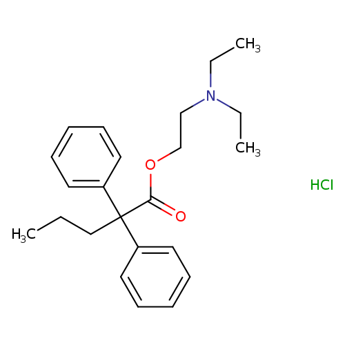 CCCC(c1ccccc1)(c1ccccc1)C(=O)OCCN(CC)CC.Cl