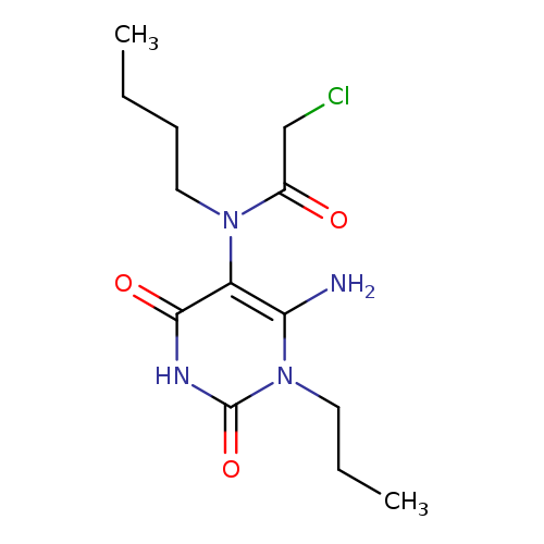 CCCCN(c1c(=O)[nH]c(=O)n(c1N)CCC)C(=O)CCl