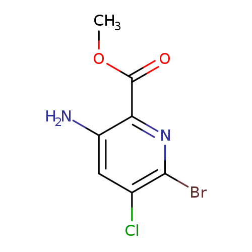 COC(=O)c1nc(Br)c(cc1N)Cl