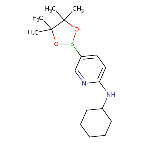 CC1(C)OB(OC1(C)C)c1ccc(nc1)NC1CCCCC1
