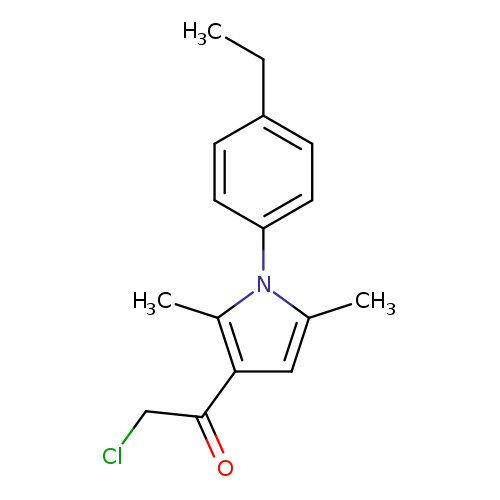 CCc1ccc(cc1)n1c(C)cc(c1C)C(=O)CCl