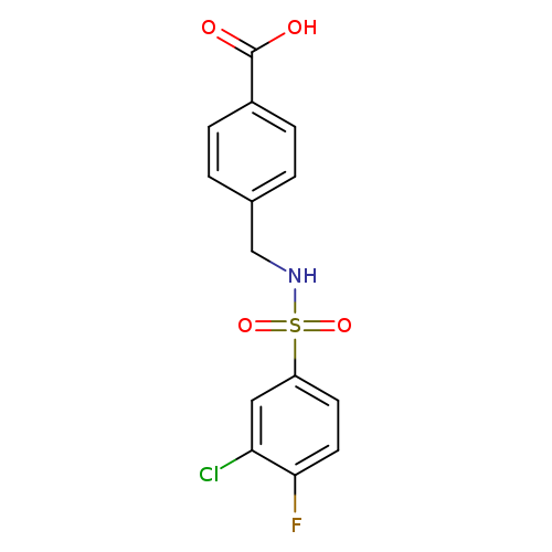 OC(=O)c1ccc(cc1)CNS(=O)(=O)c1ccc(c(c1)Cl)F