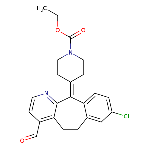 CCOC(=O)N1CCC(=C2c3ccc(cc3CCc3c2nccc3C=O)Cl)CC1