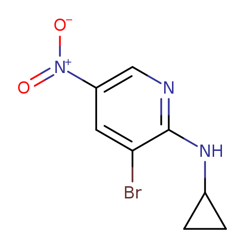 Brc1cc(cnc1NC1CC1)[N+](=O)[O-]