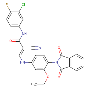 CCOc1cc(N/C=C(/C(=O)Nc2ccc(c(c2)Cl)F)C#N)ccc1N1C(=O)c2c(C1=O)cccc2