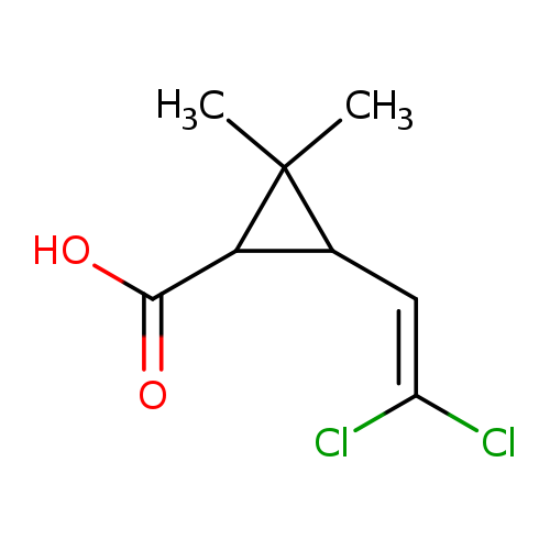 ClC(=CC1C(C1(C)C)C(=O)O)Cl
