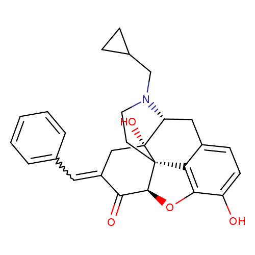 O=C1C(=Cc2ccccc2)C[C@@]2([C@@]34[C@H]1Oc1c4c(C[C@H]2N(CC3)CC2CC2)ccc1O)O