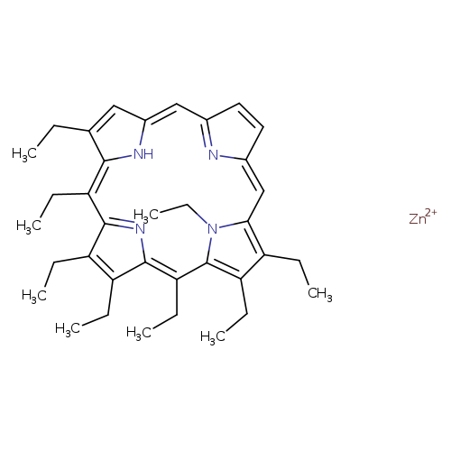 CCC1=C(CC)C2=NC1=C(CC)c1n(CC)c(c(c1CC)CC)C=C1C=CC(=N1)C=c1[nH]c(=C2CC)c(CC)c1.[Zn+2]