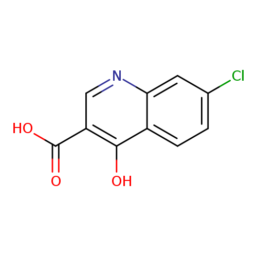 Clc1ccc2c(c1)ncc(c2O)C(=O)O