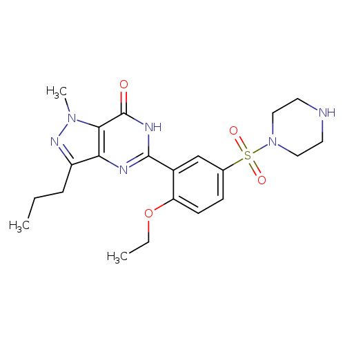 CCCc1nn(c2c1nc([nH]c2=O)c1cc(ccc1OCC)S(=O)(=O)N1CCNCC1)C