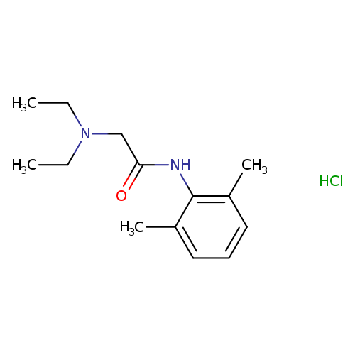 CCN(CC(=O)Nc1c(C)cccc1C)CC.Cl