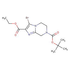 CCOC(=O)c1nc2n(c1Br)CCN(C2)C(=O)OC(C)(C)C