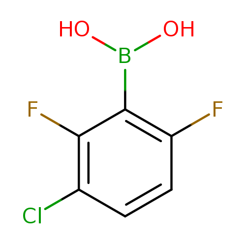 OB(c1c(F)ccc(c1F)Cl)O