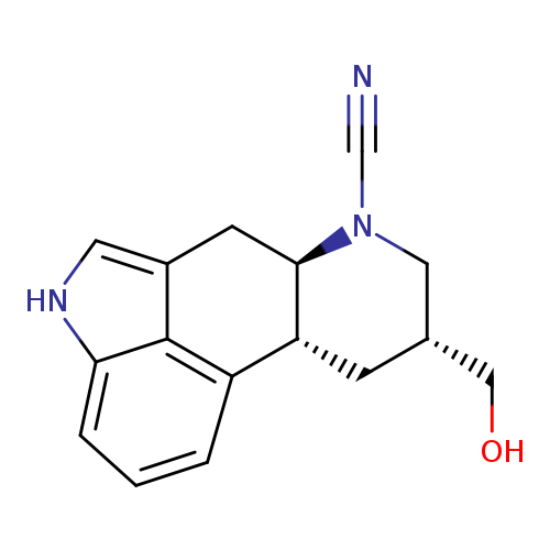 OC[C@H]1CN(C#N)[C@H]2[C@H](C1)c1cccc3c1c(C2)c[nH]3