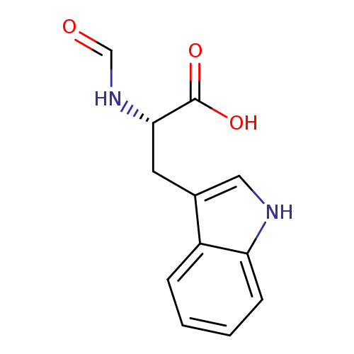 O=CN[C@H](C(=O)O)Cc1c[nH]c2c1cccc2