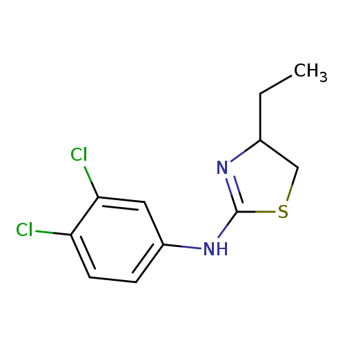 CCC1CSC(=N1)Nc1ccc(c(c1)Cl)Cl