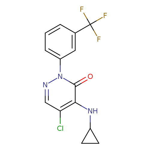 Clc1cnn(c(=O)c1NC1CC1)c1cccc(c1)C(F)(F)F