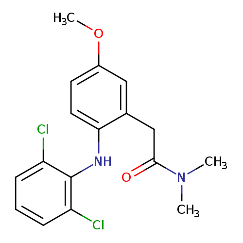 COc1ccc(c(c1)CC(=O)N(C)C)Nc1c(Cl)cccc1Cl