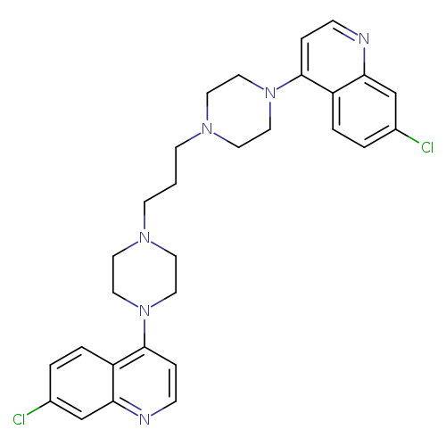 Clc1ccc2c(c1)nccc2N1CCN(CC1)CCCN1CCN(CC1)c1ccnc2c1ccc(c2)Cl