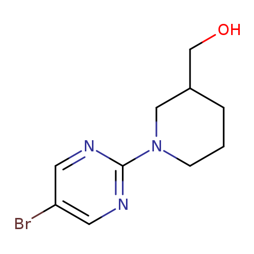 OCC1CCCN(C1)c1ncc(cn1)Br