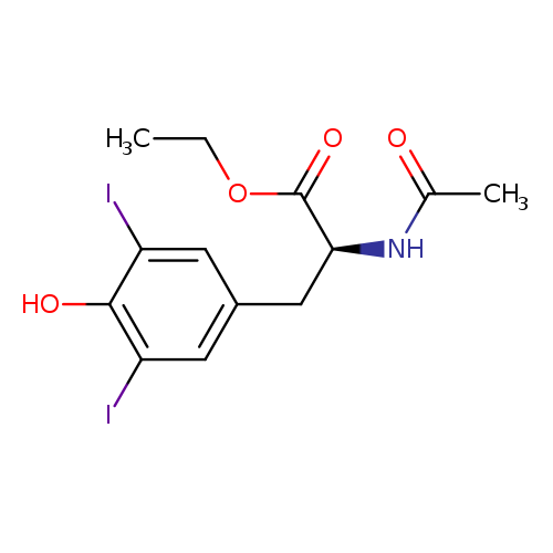 CCOC(=O)[C@H](Cc1cc(I)c(c(c1)I)O)NC(=O)C