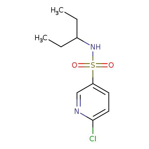 CCC(NS(=O)(=O)c1ccc(nc1)Cl)CC