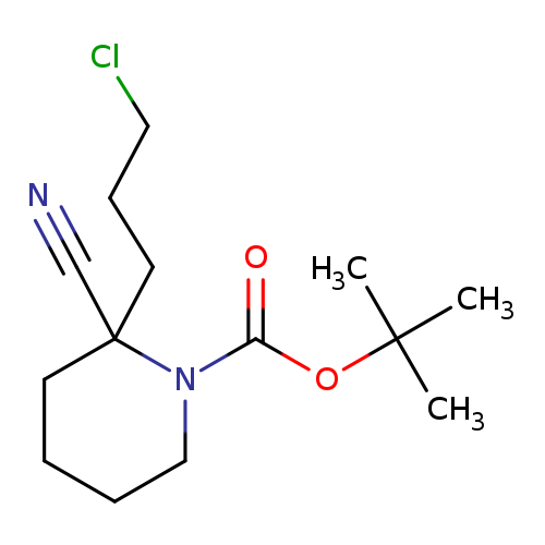 ClCCCC1(C#N)CCCCN1C(=O)OC(C)(C)C