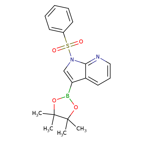 CC1(C)OB(OC1(C)C)c1cn(c2c1cccn2)S(=O)(=O)c1ccccc1