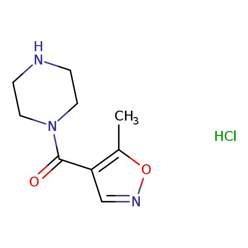 O=C(c1cnoc1C)N1CCNCC1.Cl