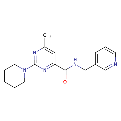Cc1nc(nc(c1)C(=O)NCc1cccnc1)N1CCCCC1