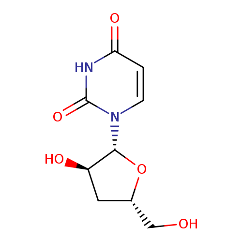 O[C@@H]1C[C@H](O[C@H]1n1ccc(=O)[nH]c1=O)CO
