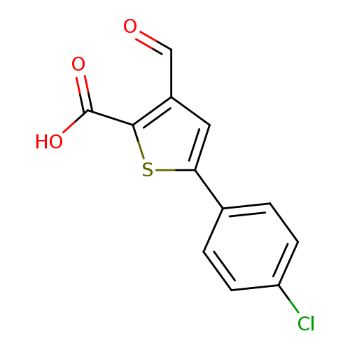 O=Cc1cc(sc1C(=O)O)c1ccc(cc1)Cl
