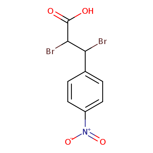 OC(=O)C(C(c1ccc(cc1)[N+](=O)[O-])Br)Br