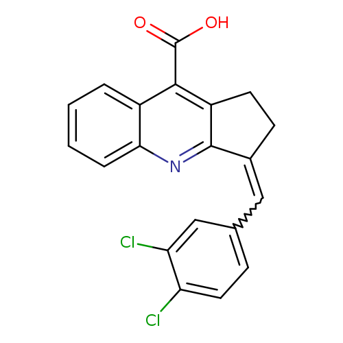 OC(=O)c1c2CCC(=Cc3ccc(c(c3)Cl)Cl)c2nc2c1cccc2