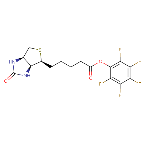 O=C1N[C@@H]2[C@H](N1)[C@@H](SC2)CCCCC(=O)Oc1c(F)c(F)c(c(c1F)F)F