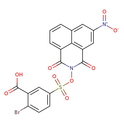 OC(=O)c1cc(ccc1Br)S(=O)(=O)On1c(=O)c2cccc3c2c(c1=O)cc(c3)[N+](=O)[O-]