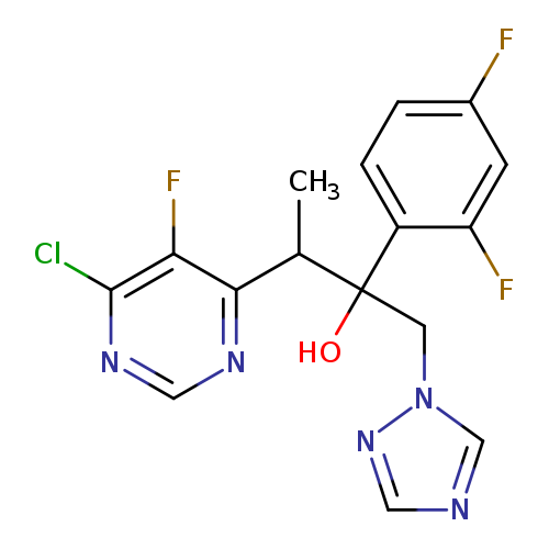 Fc1ccc(c(c1)F)C(C(c1ncnc(c1F)Cl)C)(Cn1cncn1)O