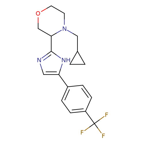 FC(c1ccc(cc1)c1cnc([nH]1)C1COCCN1CC1CC1)(F)F