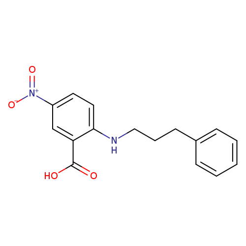 OC(=O)c1cc(ccc1NCCCc1ccccc1)[N+](=O)[O-]