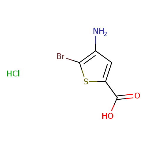 OC(=O)c1cc(c(s1)Br)N.Cl