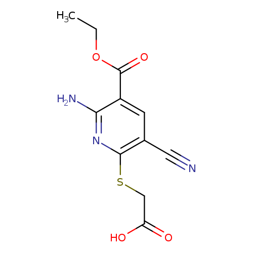 CCOC(=O)c1cc(C#N)c(nc1N)SCC(=O)O