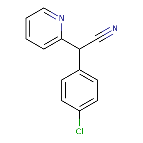 N#CC(c1ccccn1)c1ccc(cc1)Cl