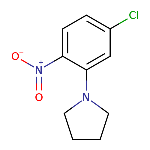 Clc1ccc(c(c1)N1CCCC1)[N+](=O)[O-]