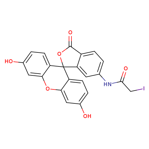 ICC(=O)Nc1ccc2c(c1)C1(OC2=O)c2ccc(cc2Oc2c1ccc(c2)O)O