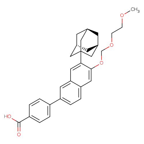 COCCOCOc1cc2ccc(cc2cc1C12C[C@@H]3C[C@H](C2)C[C@H](C1)C3)c1ccc(cc1)C(=O)O